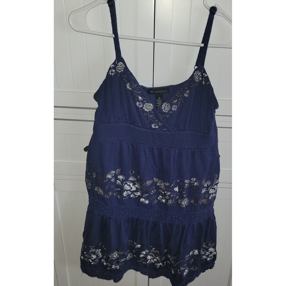 INC Tank Top Embroidered Floral Sleeveless Casual Summer Tank Dress‎ Size S